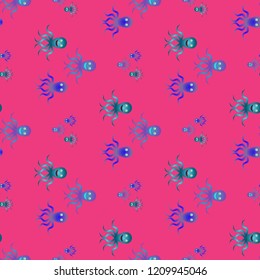 Amazing new animal multicolored childish sea octopus background seamless.