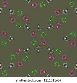 Amazing new animal multicolored childish sea poulpe background seamless.