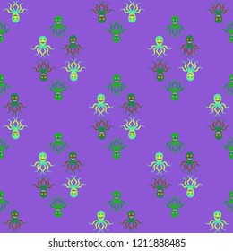 Amazing new animal multicolored childish sea octopus background seamless.
