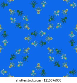 Amazing new animal multicolored childish sea poulpe background seamless.