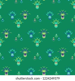 Amazing new animal multicolored childish sea octopus background seamless.