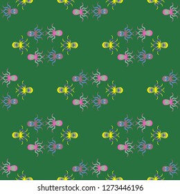 Amazing new animal multicolored childish sea octopus background seamless.