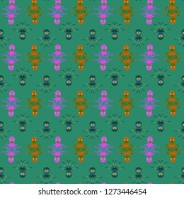 Amazing new animal multicolored childish sea octopus background seamless.