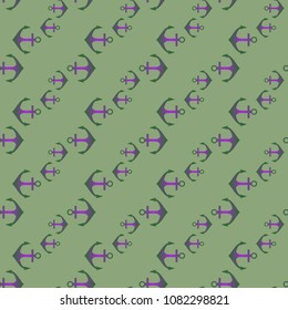 Amazing new multicolor sea charming magic anchor background seamless.