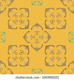 Amazing new multicolor sea charming magian anchor background seamless.