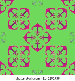 Amazing new multicolor sea charming fairy anchor background seamless.