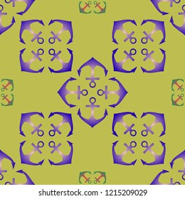 Amazing new multicolor sea charming fairy anchor background seamless.