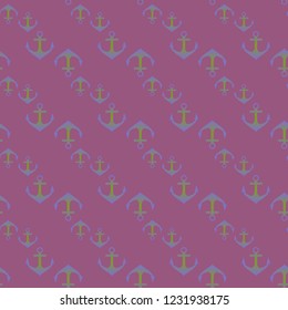 Amazing new multicolor sea charming fairy anchor background seamless.
