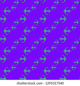 Amazing new multicolor sea charming magian anchor background seamless.