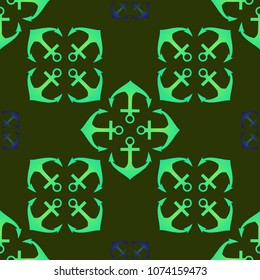 Amazing new multicolor sea glamorous magian anchor background seamless.