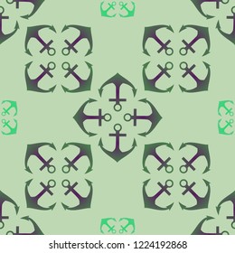 Amazing new multicolor sea glamorous magian anchor background seamless.