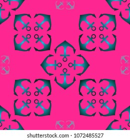 Amazing new multicolor sea lovely magian anchor background seamless.