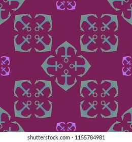 Amazing new multicolor sea lovely magian anchor background seamless.