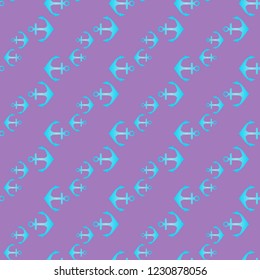 Amazing new multicolored sea charming magic anchor background seamless.