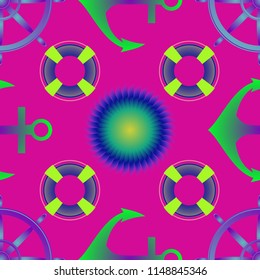 Amazing new multicolored sea glamorous magian anchor background sun seamless.