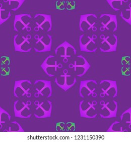 Amazing new multicolored sea glamorous magian anchor background seamless.