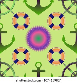 Amazing new multicolored sea lovely magian anchor background sun seamless.