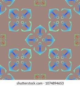 Amazing new multicolored sea lovely magic anchor background seamless.