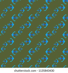 Amazing new multicolored sea lovely magian anchor background seamless.