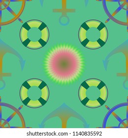 Amazing new multicolored sea lovely fairy anchor background sun seamless.