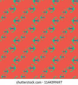 Amazing new multicolored sea lovely fairy anchor background seamless.