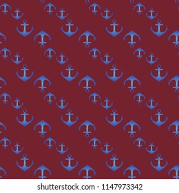 Amazing new multicolored sea lovely magical anchor background seamless.