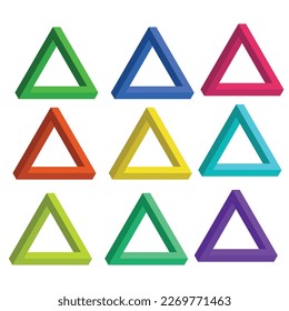 Amazing Nice Colorful impossible triangle-vector artwork