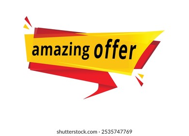 amazing offer banner design icon isolated, flat style template or tag. vector element.