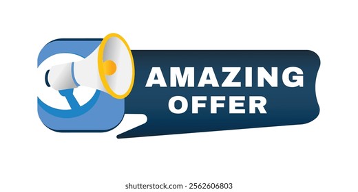 Amazing offer element for banner announce, flat vector sign illustration isolated advertising symbol.