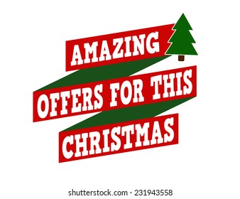 Amazing offers for this Christmas banner design over a white background, vector illustration