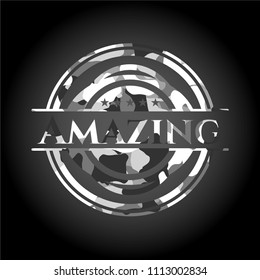  Amazing on greAmazing grey camouflaged emblemy camo texture