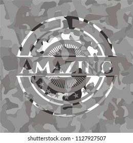 Amazing on grey camouflaged pattern