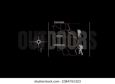 amazing outdoors,vintage style typography slogan. Abstract design vector illustration for print tee shirt and more uses. 