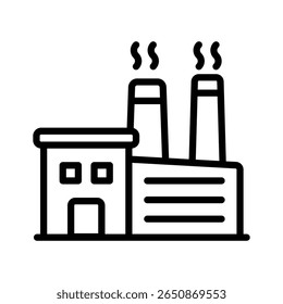 Um incrível ícone de esboço do consumo de energia da indústria