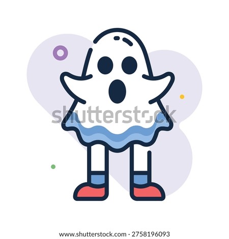 An amazing outline icon showing ghost prank halloween character