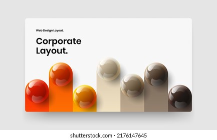 Amazing pamphlet design vector concept. Unique realistic balls poster illustration.