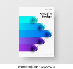Impresionante ilustración de diseño vectorial de panfleto. Diseño de identidad de empresa de esferas 3D premium.
