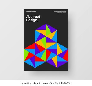 Amazing pamphlet vector design template. Original mosaic hexagons annual report concept.