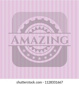 Amazing pink emblem. Vintage.