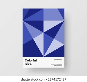 Amazing placard A4 design vector illustration. Multicolored mosaic shapes company identity template.
