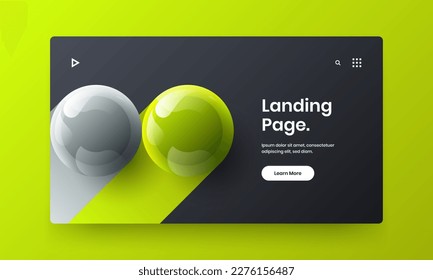 Amazing placard design vector template. Abstract 3D balls flyer concept.