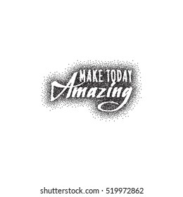 Amazing. Pointillism Calligraphy. Unique Custom Characters. Hand Lettering for Designs - logos, badges, postcards, posters, prints. Modern brush handwriting Typography.