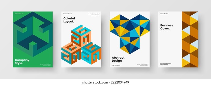 Amazing postcard vector design layout composition. Trendy geometric pattern brochure concept collection.