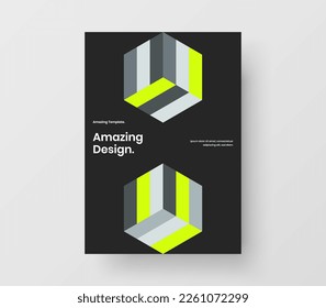 Amazing poster A4 vector design concept. Abstract mosaic shapes pamphlet layout.