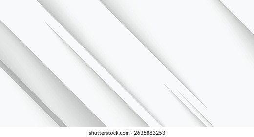 Amazing premium background. Elegant gray white diagonal lines with smooth soft shadow. Light silver grey gradient. Geometric modern
