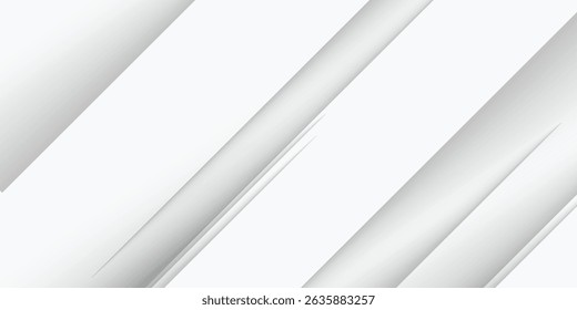 Amazing premium background. Elegant gray white diagonal lines with smooth soft shadow. Light silver grey gradient. Geometric modern