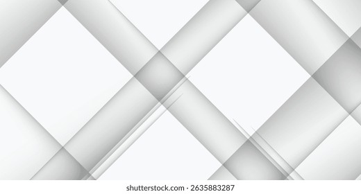 Amazing premium background. Elegant gray white diagonal lines with smooth soft shadow. Light silver grey gradient. Geometric modern