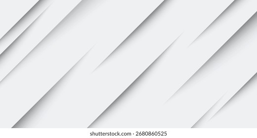 Increíble fondo premium. Elegantes líneas diagonales blancas grises con suave sombra. Anuncio de negocios de lujo gris plateado claro estilo moderno  