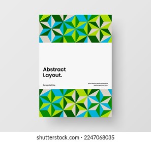 Amazing presentation A4 design vector concept. Simple mosaic tiles postcard illustration.