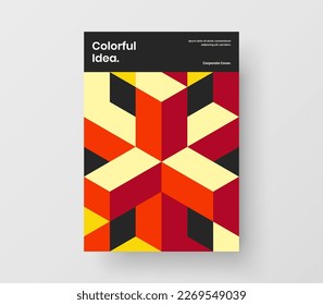 Amazing presentation A4 vector design template. Creative geometric hexagons cover concept.